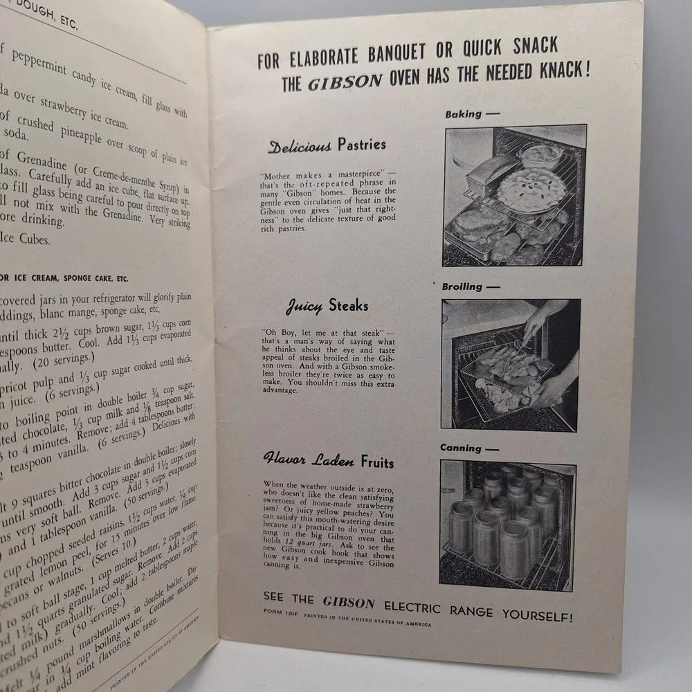 Vintage Gibson Electric Refrigerator Instructions and Recipes‎ Booklet 1940s